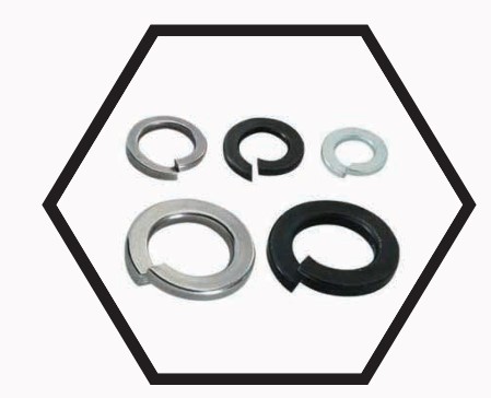 Spring Washers – Square / Rectangular Section Split Lock Washers for Vibration Resistance in Machinery and Structures – Spring Steel, Hardened and Tempered, Metric Sizes, Zinc Plated or Phosphated Finish for High Tension